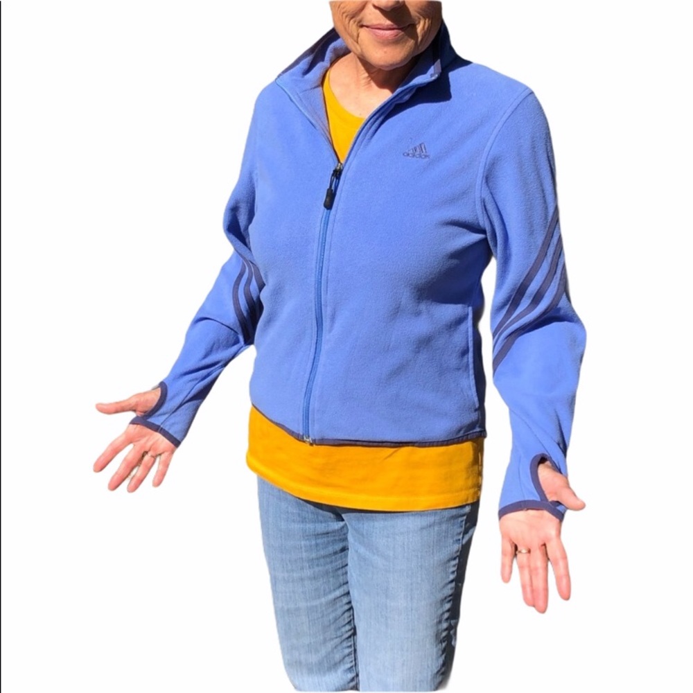 - Adidas Sz S Thumbhole Fleece Zip-Up Jacket! EUC!
